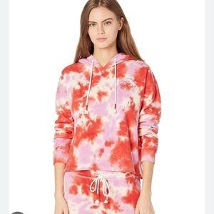 PJ Salvage Tie Dye Embroidered Daydream Love Sweatshirt Shorts Set size S